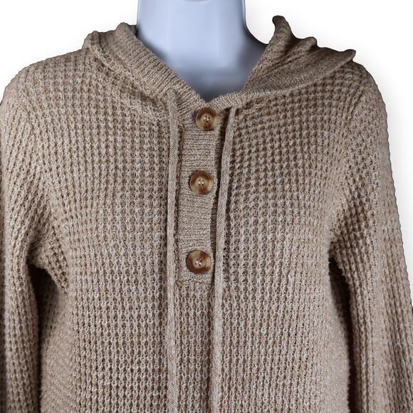 Staccato Beige Hoodie Pullover Button Sweater S - Picture 6 of 11
